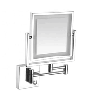 Miroirs de maquillage portables pliables avec lumières LED, forme murale intelligente, pour salle de bains
