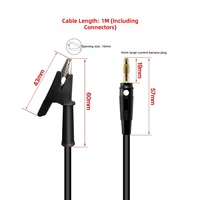 25A36A 200°C Silicone Insulated Copper Core Test Lead Flexible 100cm Double Terminal Instrument Cable for Lab Electronic Repair