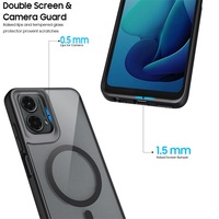 Étui de téléphone portable Motorola G 5G transparent de luxe avec chargement magnétique sans fil, antichoc 2-en-1 PC+TPU, vente en gros d'usine