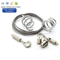 Kit de suspension par câble en acier inoxydable avec pince à câble réglable et crochet à ressort pour éclairage architectural