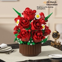 M3558 Sonnenblumenkorb Rosen-Blumen-Baustein-Set Lernspielzeug aus ABS-Material Unisex Grenzüberschreitendes Produkt