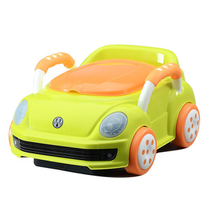 Asiento de inodoro con forma de coche rosa para niños pequeños con asa y ruedas, inodoro de entrenamiento para niñas y niños - Product Image 5