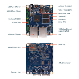 Radxa ROCK <span class=keywords><strong>Pi</strong></span> <span class=keywords><strong>E</strong></span> RK3328 Quad Core 64Bit Single Board Computer WIFI5 BT5 512MB 1GB RAM Development Board Mini Mainboard - Product Image 6