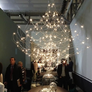 Lámpara de Araña LED Moderna de Lujo con Forma de Estrella y Flores Grandes, con Red de Alambre de Acero, para Escaleras y Sala de Estar - Product Image 4