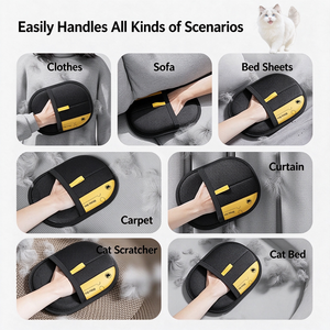 Cepillo Electrostático para Eliminar Pelo de Mascotas Han Kemiao, Guante Cuadrado de Terciopelo de Poliéster para Eliminar Pelusas de Perros y Gatos - Product Image 3