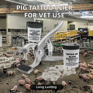 Pinza de tatuaje veterinaria de acero inoxidable para cerdos, máquina de marcado de orejas para cerdos y perros con números y letras - Product Image 2