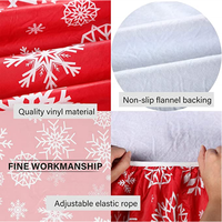 HuiHe Premium Noël flocon de neige 3 pièces pique-nique Table Topper flanelle dos vinyle Table couverture ensemble lavable extérieur linge de Table
