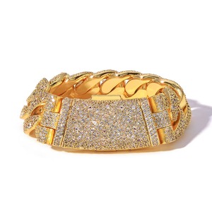 Bracelets cubains épais en moissanite couleur D VVS, en argent S925, style hip-hop, pour la vente en gros B2B, fournisseur de bijoux de luxe - Product Image 2