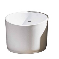 Baignoire japonaise autoportante en acrylique blanc, design moderne, baignoire de trempage pour 1 personne