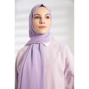 Pañuelo Cuadrado de Gasa Lila, Accesorio de Moda Multifuncional y Ligero - Product Image 2