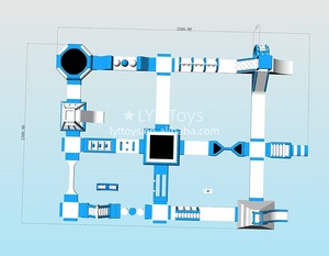 Parc aquatique gonflable personnalisé avec tyrolienne en vinyle pour jeux de défis aquatiques par Cheer Amusement - Product Image 2