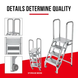 Factory Made Hot Sale 2-4 Steps Domestic Aluminum Alloy Household Ladder Work Platform Ladder For Graphic Design Projects Easy