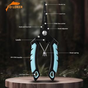 Alicates Multifuncionales de Acero Inoxidable con Mangos de Goma y Plástico, Punta Fina, Cortadores de Acero para Señuelos, Abre Anillas de Línea PE, para Pesca - Product Image 3