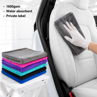 Serviette de protection de siège auto absorbante de qualité supérieure, serviette de voiture à marque privée, serviette en microfibre 1600 g/m²