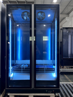 Réfrigérateur commercial à trois portes vitrées, vitrine réfrigérée pour bière, congélateur vertical sans givre pour magasin