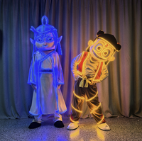 Costume de mascotte LED lumineux de personnage mythologique chinois, combinaison intégrale lumineuse en coton pour homme, idéal pour les spectacles sur scène