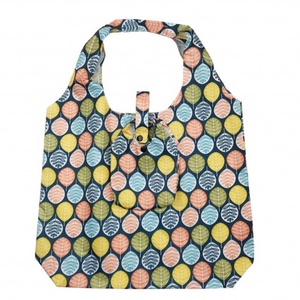 Sac de courses en polyester écologique avec logo personnalisé, sac de shopping réutilisable en nylon pliable avec pochette, motif lettres - Product Image 1