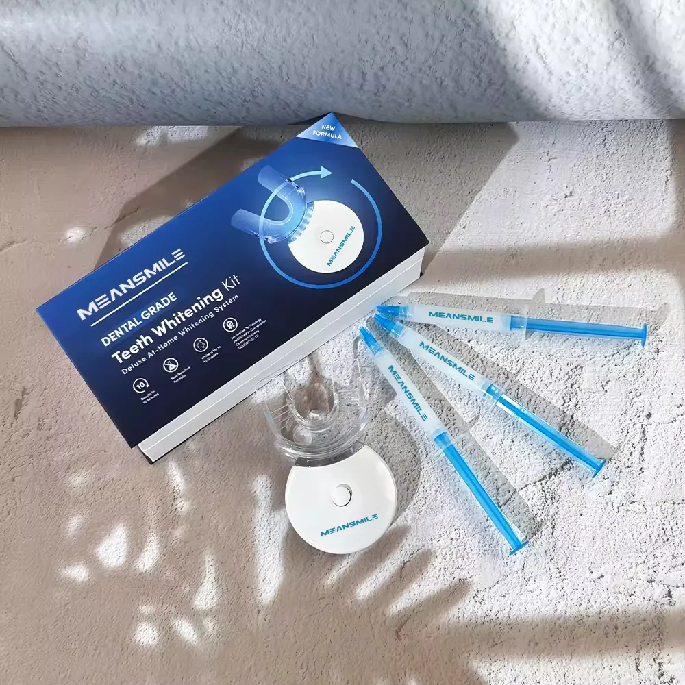 2024 Kit de branqueamento dental com 5 luzes LED premium em caixa de luxo com marca própria