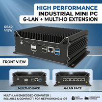 Mini PC sin Ventilador, 6 Puertos Ethernet 2.5G, Alder Lake-N N100 N150 N305, Router Firewall, Ciberseguridad, Agregación de Banda Ancha, DP + HD
