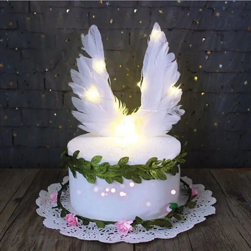 Kawaii الحلوى جميل عيد ميلاد كعكة أعلام توبر <span class=keywords><strong>أجنحة</strong></span> الملاك كعك زفاف كعكة ديكور حفلات خبز ديكور