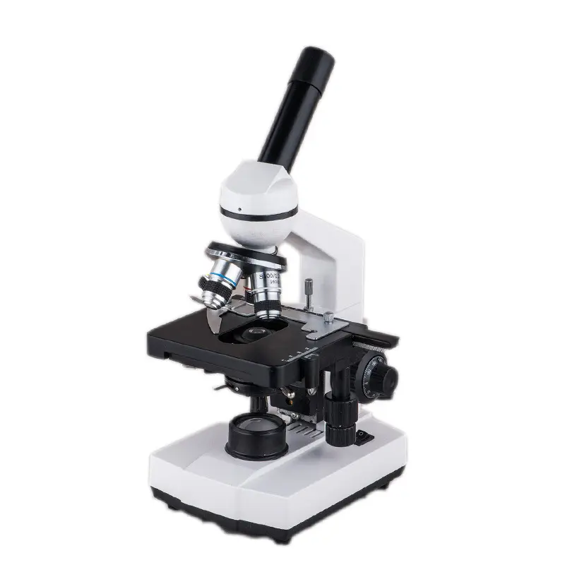Monoküler öğrenciler eğitim için mikroskopi çift katmanlı mekanik sahne 40X-1600Xoptical organizma mikroskop