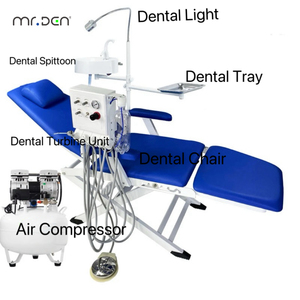 Unidad de Sillón <span class=keywords><strong>Dental</strong></span> Plegable Portátil Mr.Den con Luz LED/Bandeja/Escurridor/Turbina de 4 Orificios/<span class=keywords><strong>Compresor</strong></span> de Aire <span class=keywords><strong>para</strong></span> Clínica Móvil - Product Image 5