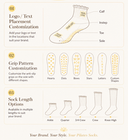 Chaussettes de sport personnalisées pour femmes avec design à volants, antidérapantes, pour yoga, fitness, pilates et yoga en intérieur – CONCEPTION ET MAQUETTE GRATUITES