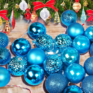Adornos Navideños Rojos Irrompibles HTJ de 6 cm, 36 Piezas, Bolas de Navidad con Purpurina, Impresión Digital, Material PS, Decoraciones Navideñas - Product Image 2