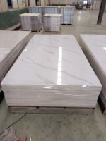 Panneau mural SPC personnalisé, feuille de marbre UV, marbre blanc neige brillant, type PVC, feuilles de PVC, panneau mural en marbre, plaque en PVC