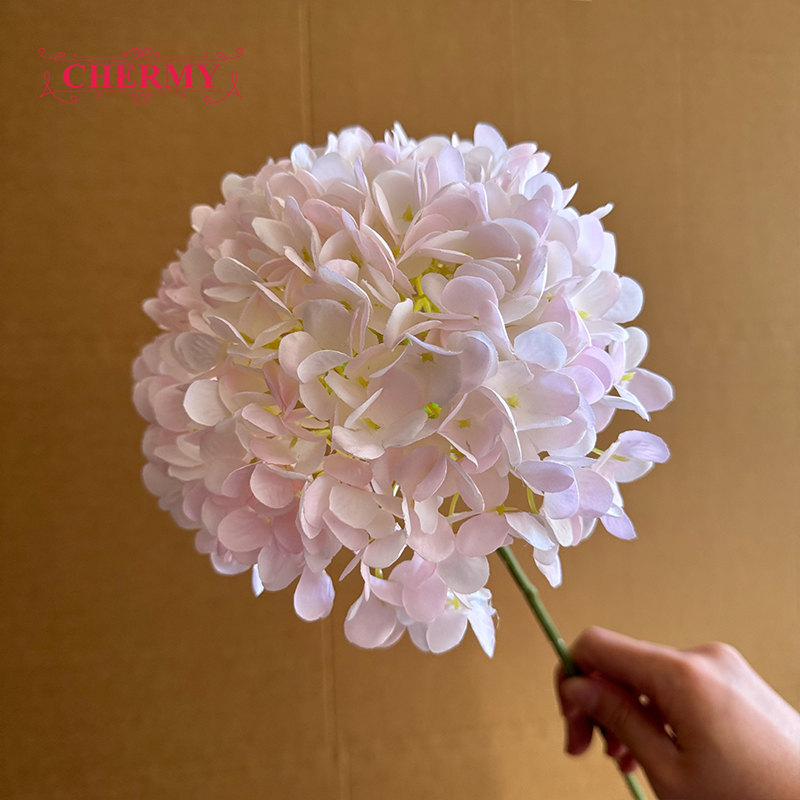 #3 hortensias rose clair - grosse tête de 18 cm