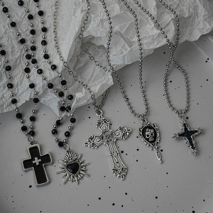 Collana con Ciondolo a Croce in Acciaio Inossidabile, Gioielli Hip Hop Punk, Collana Gotica Retrò a Cuore per Uomo e Donna - Product Image 2