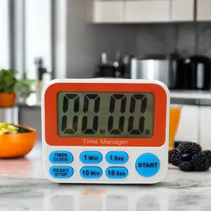 Nhỏ nhựa nhà bếp hẹn giờ lớn LCD đồng hồ với hiển thị kỹ thuật số