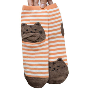 2019 Wholesale Women Spring and Winter Cute <strong>Cat</strong> Animal Colorful Striped Cotton Funny <strong>Socks</strong> - Product Image 6