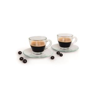 Ensemble Excelsa de 6 tasses à expresso avec soucoupes Brasilia 9 cl en verre transparent, ensembles de café et de thé - Product Image 3