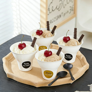 Gobelet en papier jetable pour dessert, yaourt et crème glacée, double paroi épaissie, 2/3/4/5/6/9/10/12 - Product Image 3