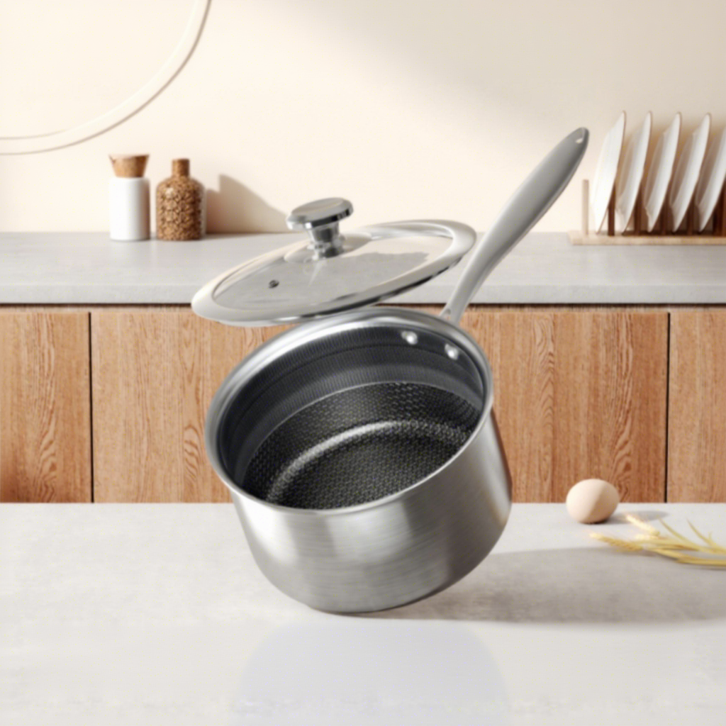 Pot à lait antiadhésif en acier inoxydable 316 en nid d'abeille 18 cm 2l