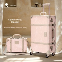Valise PC vintage de luxe légère et imperméable pour femme, roues multidirectionnelles, finition en faux velours, serrure à combinaison TSA