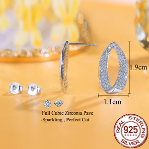 Top Micro Pave Tropfen-Ohrringe Rhodium-Plattiert Zirkon Blatt-Ohrringe für Damen Tägliches Tragen Geburtstag 925 Sterling Silber Schmuck - Product Image 4