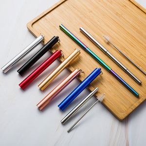 Food Grade Portable Telescopic Collapsible Stainless Steel 304 <b>Straw</b> With Case Brush - Product Image 4