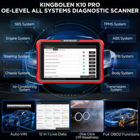 Kingbolen K10 PRO Escáner OBD2 de Sistema Completo, Herramienta de Diagnóstico para Automóviles, 40 Funciones de Reinicio, Codificación ECU, Prueba de Actividad, Pantalla LCD