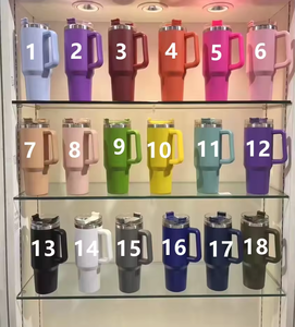 Gobelet isotherme réutilisable en acier inoxydable à double paroi de 40 oz avec logo personnalisé, poignée et paille - Product Image 6