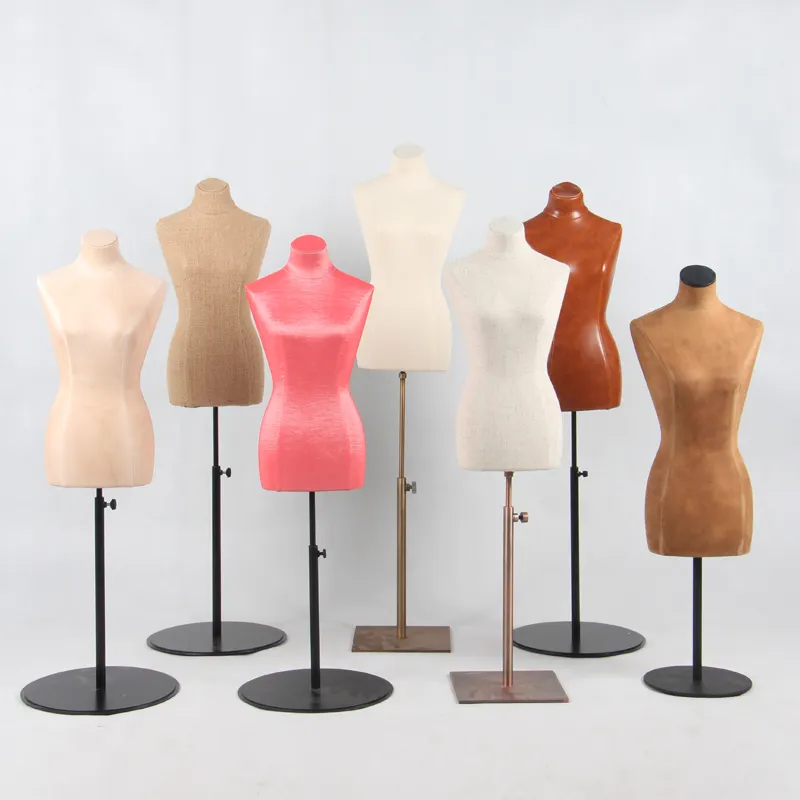 Cotone di modo coperto piccolo busto mannequin jewelry display mini mannequin per Mini abito da sposa di design