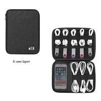 Pochette de rangement de voyage multifonctionnelle 3-en-1 zippée, étanche, portable, pour accessoires électroniques USB unisexes