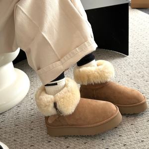 Bottes de neige de luxe antidérapantes sur plateforme, fabriquées sur mesure, de haute qualité, en coton, pour homme et femme, style Uggs, pour l'hiver - Product Image 3