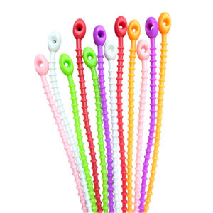 <span class=keywords><strong>Cuerda</strong></span> elástica de silicona reutilizable, organizador de bridas, <span class=keywords><strong>cuerda</strong></span> de gestión de cables para uso en el hogar y la Oficina - Product Image 4