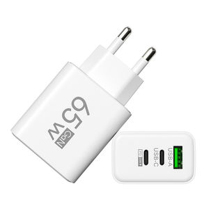 หัวชาร์จเร็ว USB Type-C แบบ<span class=keywords><strong>3</strong></span>พอร์ต65W หัวชาร์จหลายพอร์ตสำหรับโทรศัพท์มือถือใช้ได้กับเราและสหภาพยุโรป - Product Image 1