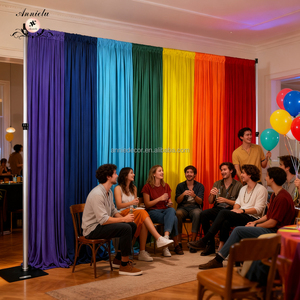Hiện Đại Đầy Màu Sắc 4 Cách Căng Polyester Spandex Rèm <span class=keywords><strong>Backdrop</strong></span> Bảng Điều Chỉnh Ống Và Màn Cho Đám Cưới Tổ Chức Sự Kiện Đảng Trang Trí Sân Khấu - Product Image 5