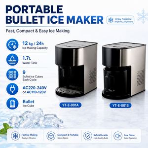 Machine à glaçons électrique de comptoir en plastique de 12 kg/24h avec réservoir d'eau de 1,0 L, 9 glaçons par cycle pour la maison et le bureau - Product Image 2