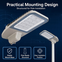 Lampadaire LED CRANE OEM/ODM Haute Luminosité 100W-400W AC85-265V IP65 Robuste avec Support DIALux Garantie 5 Ans