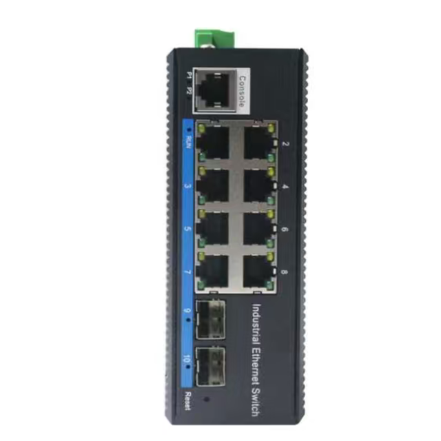 8-Port Gigabit Copper + 2 Gigabit SFP Managed Industrial Ethernet Switch with QoS SNMP and Vlan Function